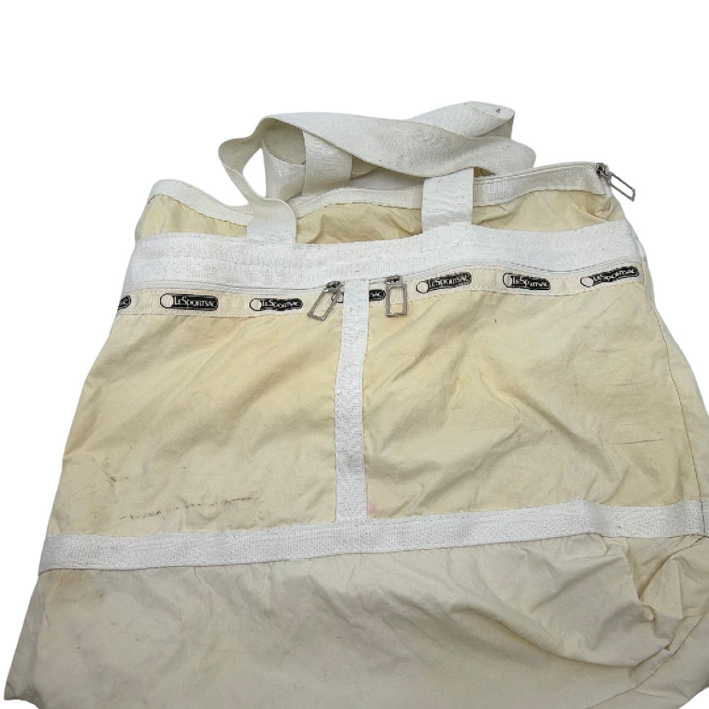 LeSportsac Vintage White Nylon Tote Bag